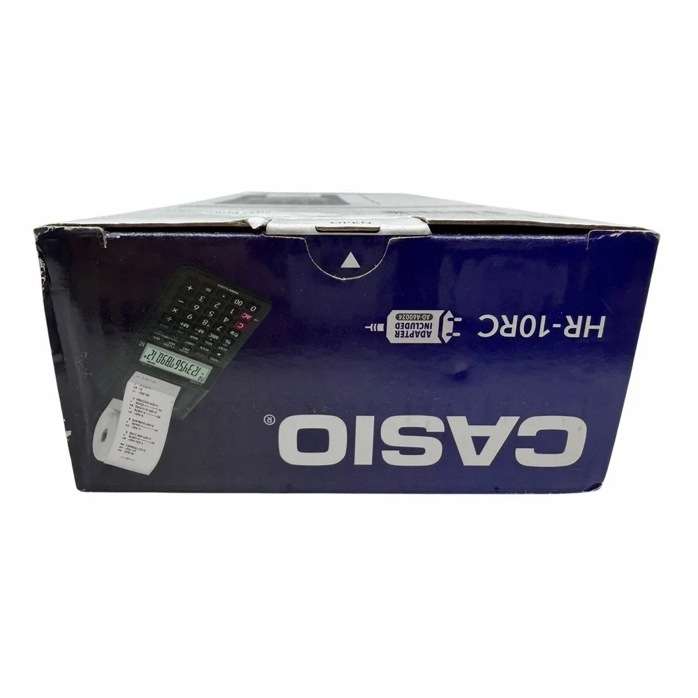 Casio HR-10RC Portable Printing Calculator 12-Digit Open Box w/ Adapter